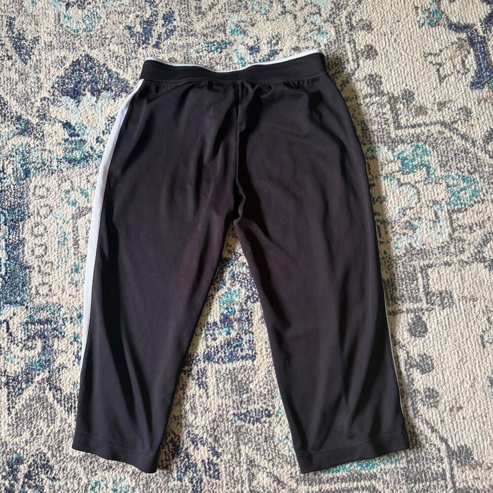 Made For Life Black Capri Athletic Pants White Side Stripe Small Y2K Sporty - Picture 5 of 6